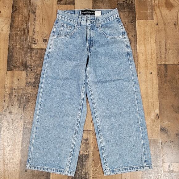 Levis Silver‎ Tab Straight + Loose Boys Youth 8 XS Denim Blue Jeans Casual - Picture 1 of 12